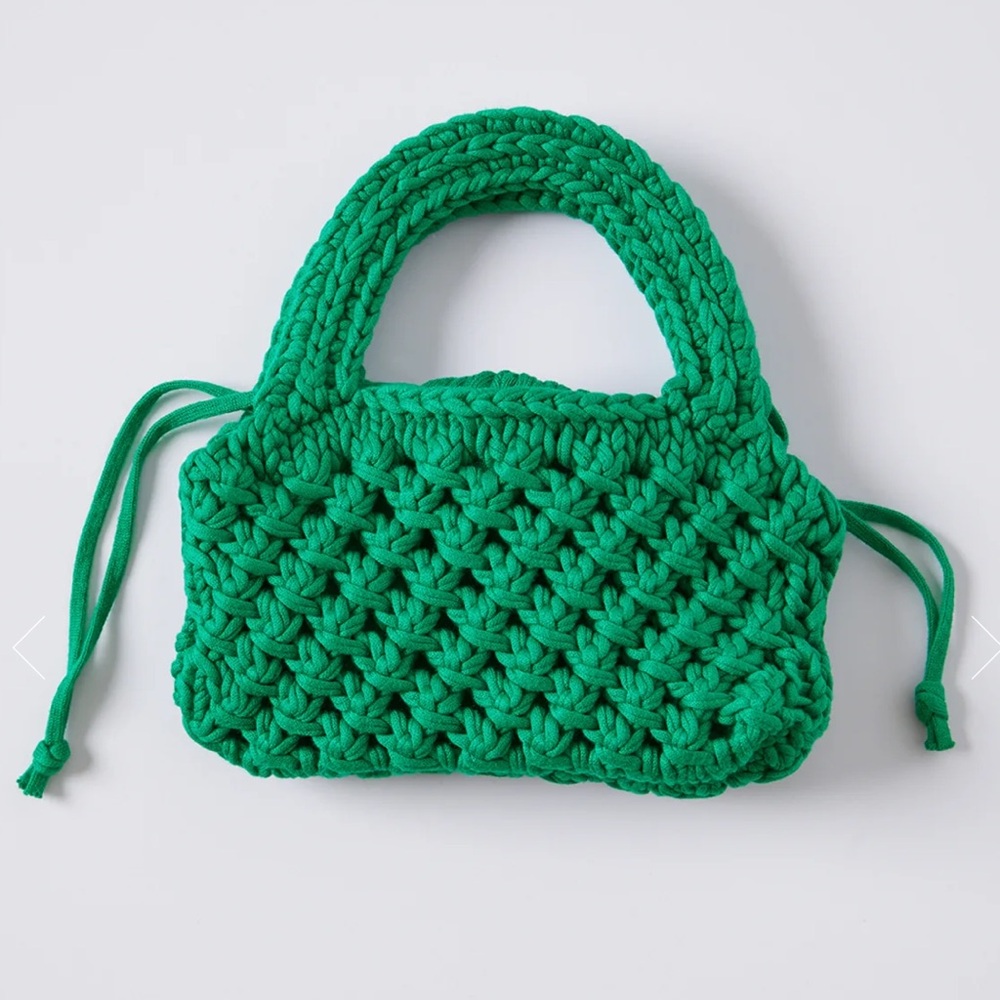 Velvet By Jenny Graham | Bennie Crochet Knit Green Mini Handbag